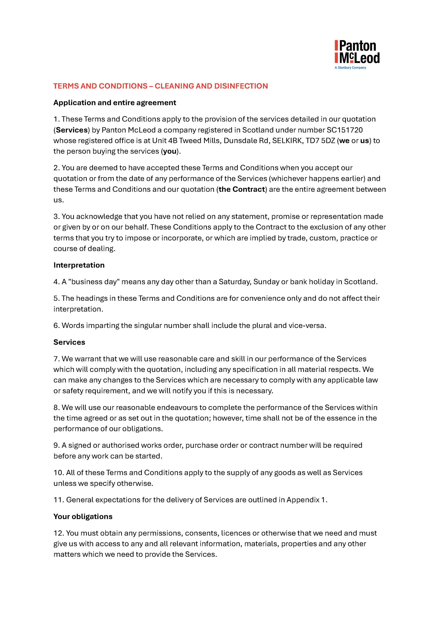 Cleaning & Disinfection